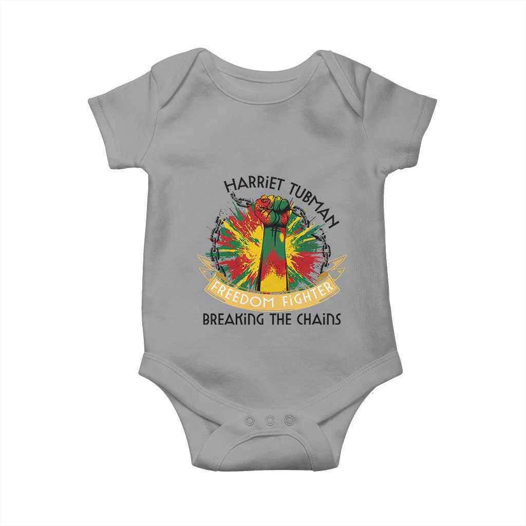 Harriet Tubman Baby Onesie Underground Railroad Hero Breaking Chains TS12 Sport Gray Print Your Wear