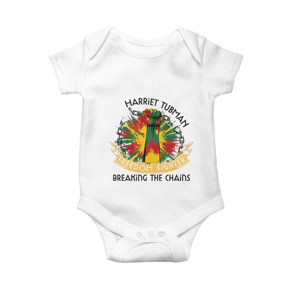 Harriet Tubman Baby Onesie Underground Railroad Hero Breaking Chains TS12 White Print Your Wear