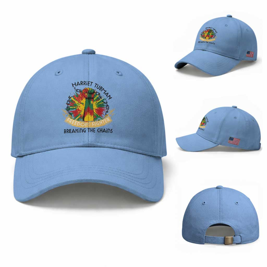Harriet Tubman Baseball Cap Underground Railroad Hero Breaking Chains TS12 Baseball Cap Universal Fit Light Blue Print Your Wear