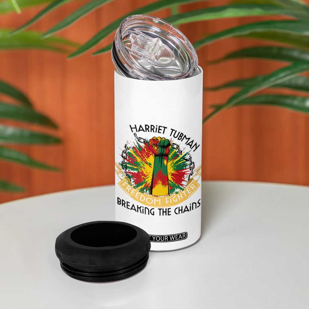 Harriet Tubman 4 in 1 Can Cooler Tumbler Underground Railroad Hero Breaking Chains TS12 Print Your Wear