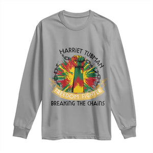Harriet Tubman Long Sleeve Shirt Underground Railroad Hero Breaking Chains TS12 Sport Gray Print Your Wear