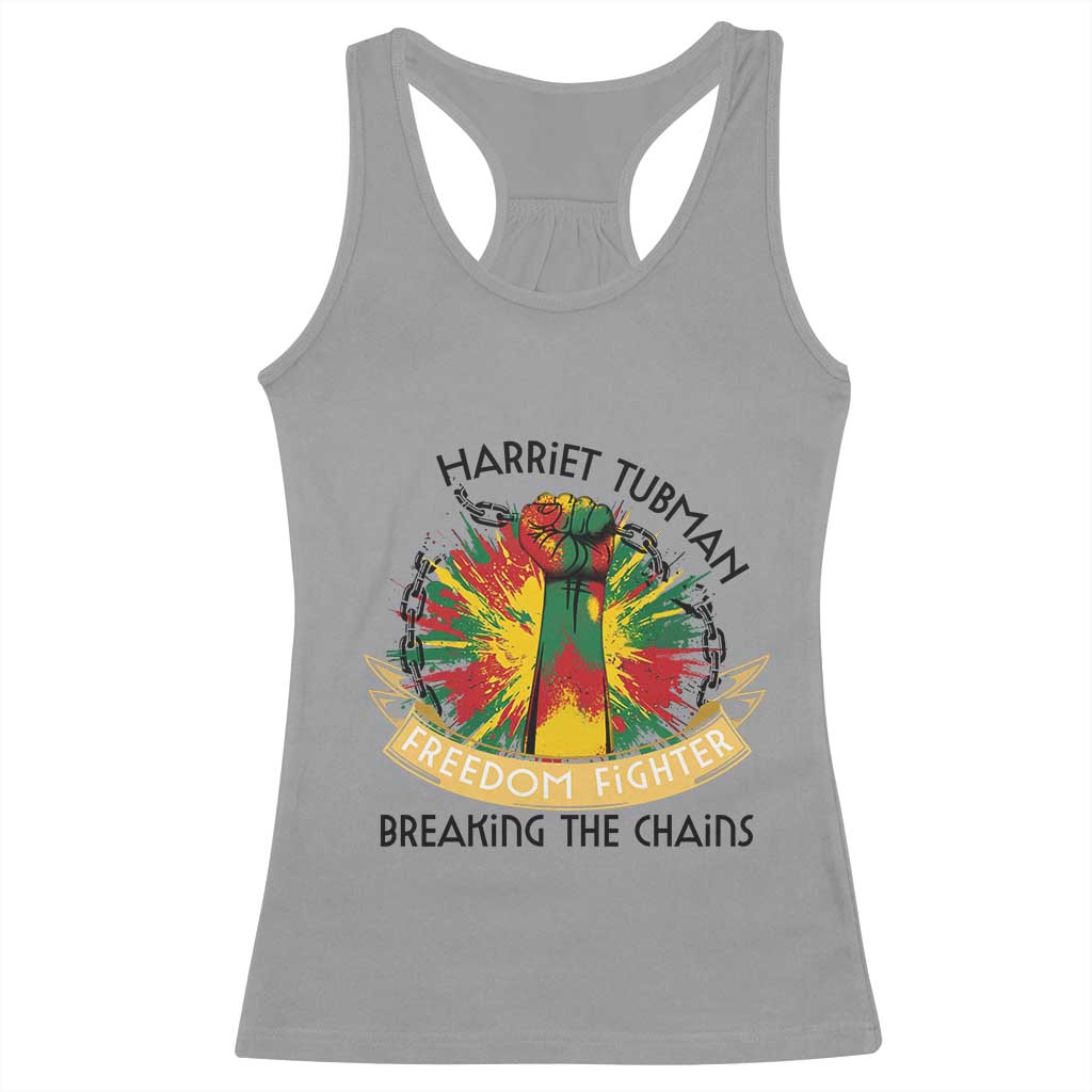 Harriet Tubman Racerback Tank Top Underground Railroad Hero Breaking Chains TS12 Sport Gray Print Your Wear