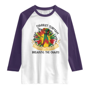 Harriet Tubman Raglan Shirt Underground Railroad Hero Breaking Chains TS12 White Purple Print Your Wear