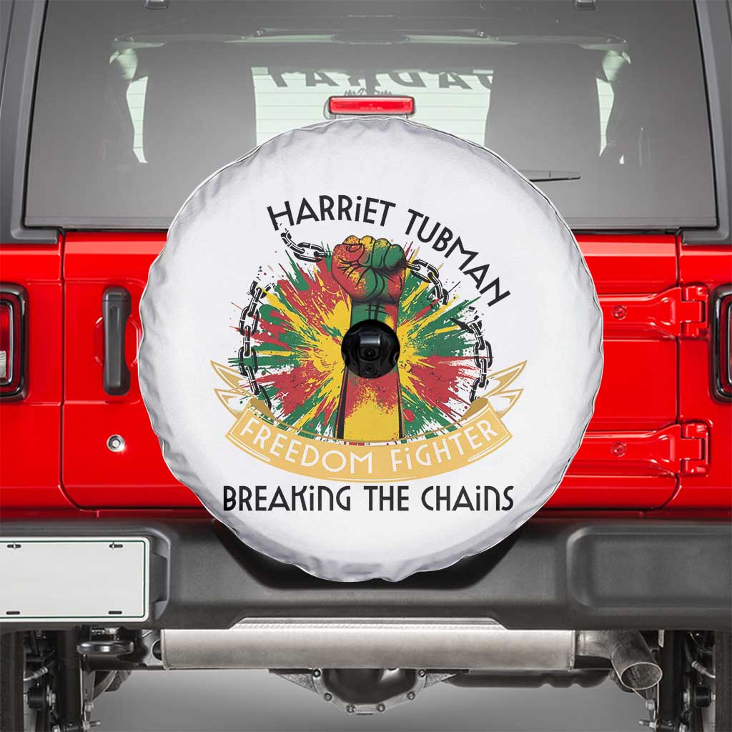 Harriet Tubman Spare Tire Cover Underground Railroad Hero Breaking Chains TS12 White Print Your Wear