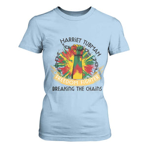 Harriet Tubman T Shirt For Women Underground Railroad Hero Breaking Chains TS12 Light Blue Print Your Wear