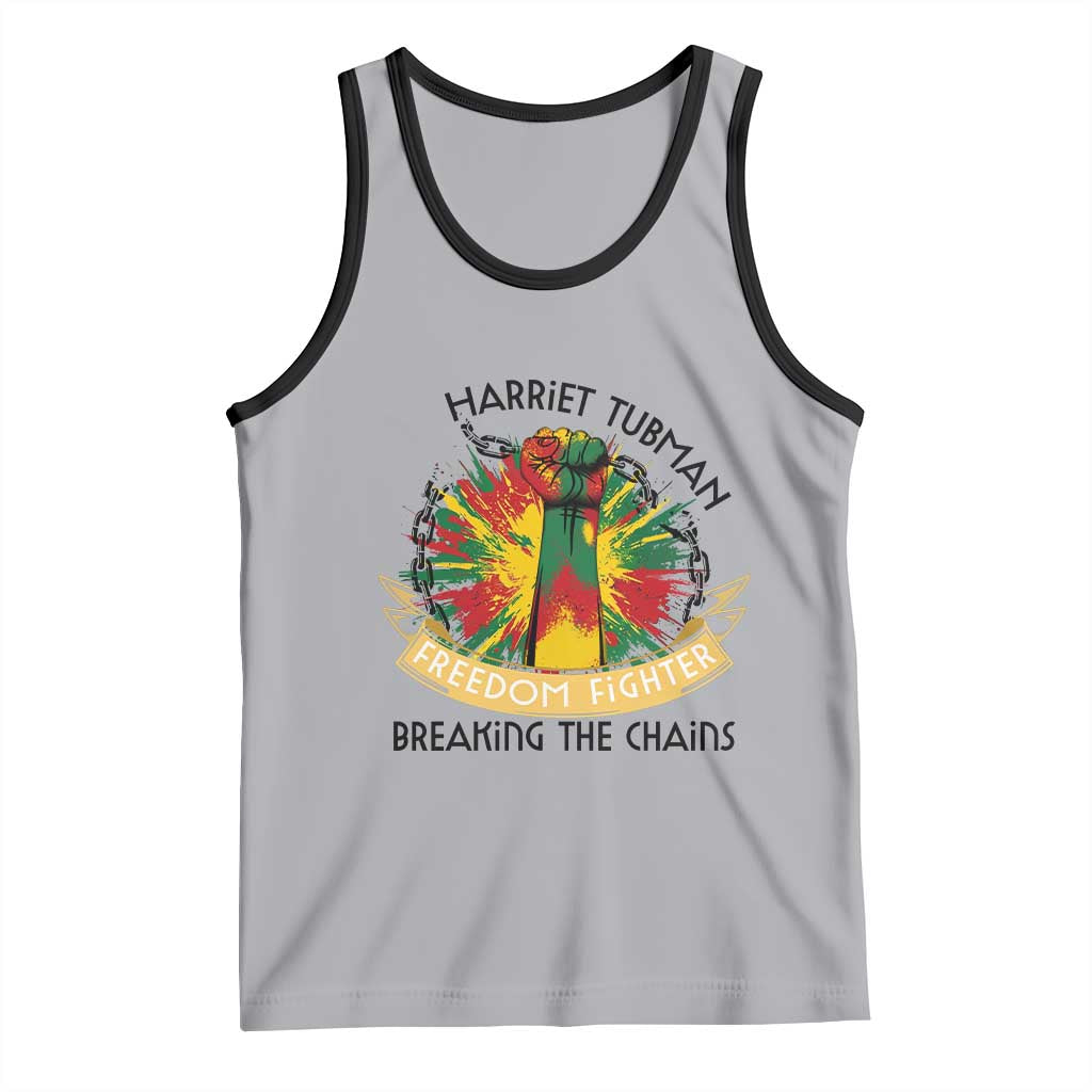 Harriet Tubman Tank Top Underground Railroad Hero Breaking Chains TS12 Athletic Heather Black Print Your Wear