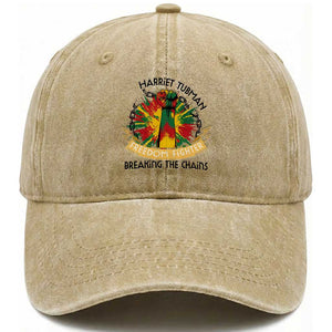 Harriet Tubman Washed Cotton Baseball Cap Underground Railroad Hero Breaking Chains TS12 Print Your Wear