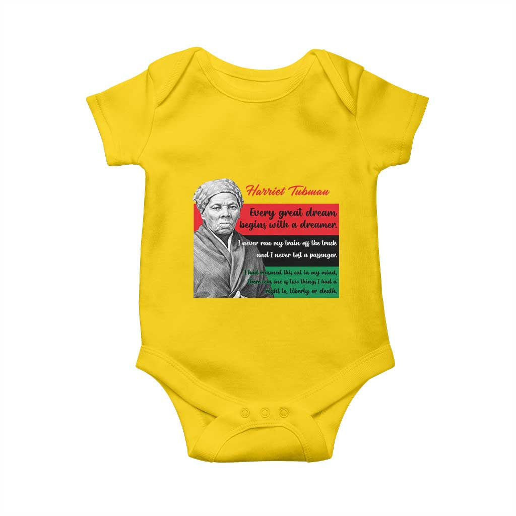 Harriet Tubman Quote Baby Onesie Pan African Flag Black History TS12 Daisy Print Your Wear