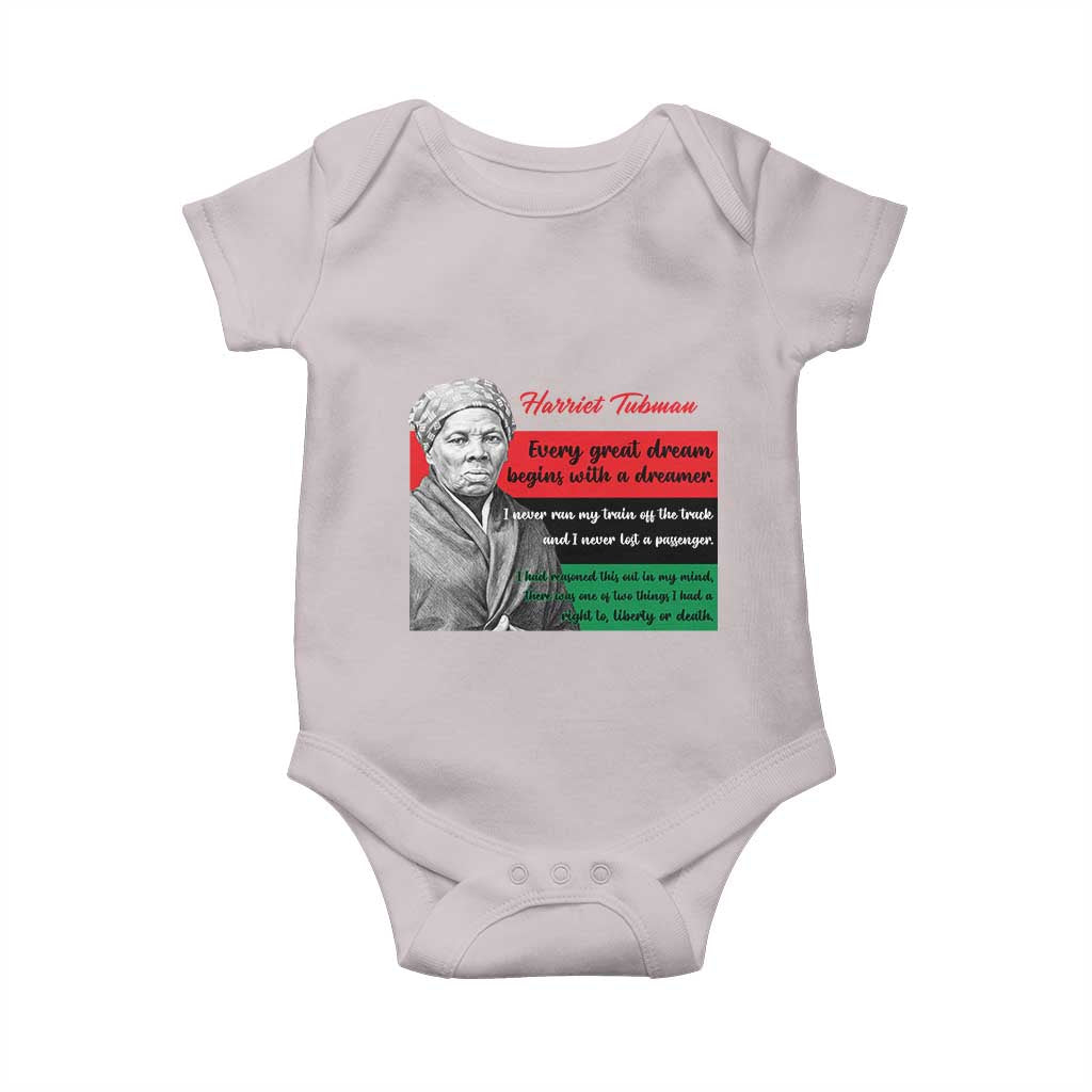 Harriet Tubman Quote Baby Onesie Pan African Flag Black History TS12 Ice Gray Print Your Wear