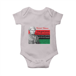 Harriet Tubman Quote Baby Onesie Pan African Flag Black History TS12 Ice Gray Print Your Wear