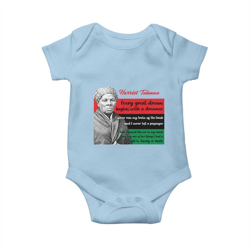 Harriet Tubman Quote Baby Onesie Pan African Flag Black History TS12 Light Blue Print Your Wear