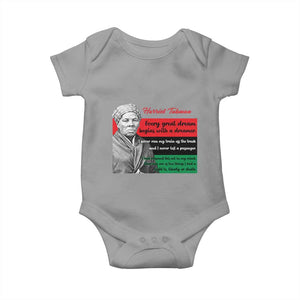 Harriet Tubman Quote Baby Onesie Pan African Flag Black History TS12 Sport Gray Print Your Wear