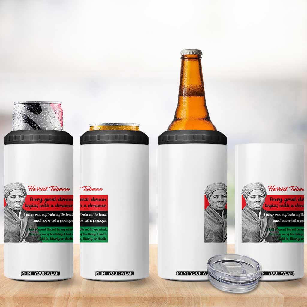 Harriet Tubman Quote 4 in 1 Can Cooler Tumbler Pan African Flag Black History TS12 Print Your Wear