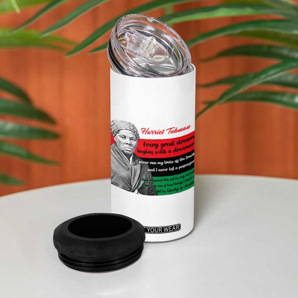 Harriet Tubman Quote 4 in 1 Can Cooler Tumbler Pan African Flag Black History TS12 Print Your Wear