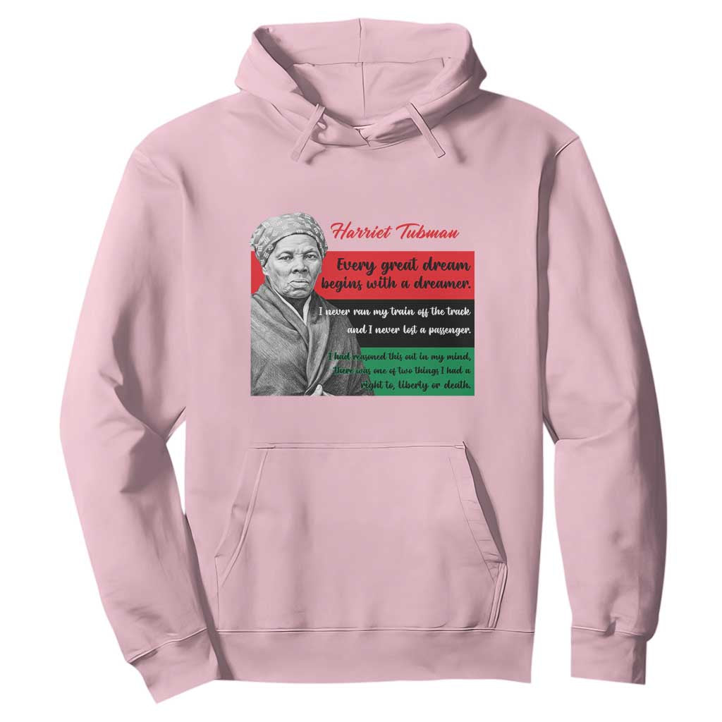 Harriet Tubman Quote Hoodie Pan African Flag Black History TS12 Light Pink Print Your Wear