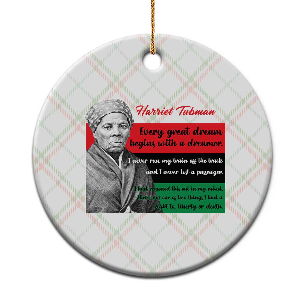 Harriet Tubman Quote Ceramic Ornament Pan African Flag Black History TS12 1pc Christmas Plaid Print Your Wear