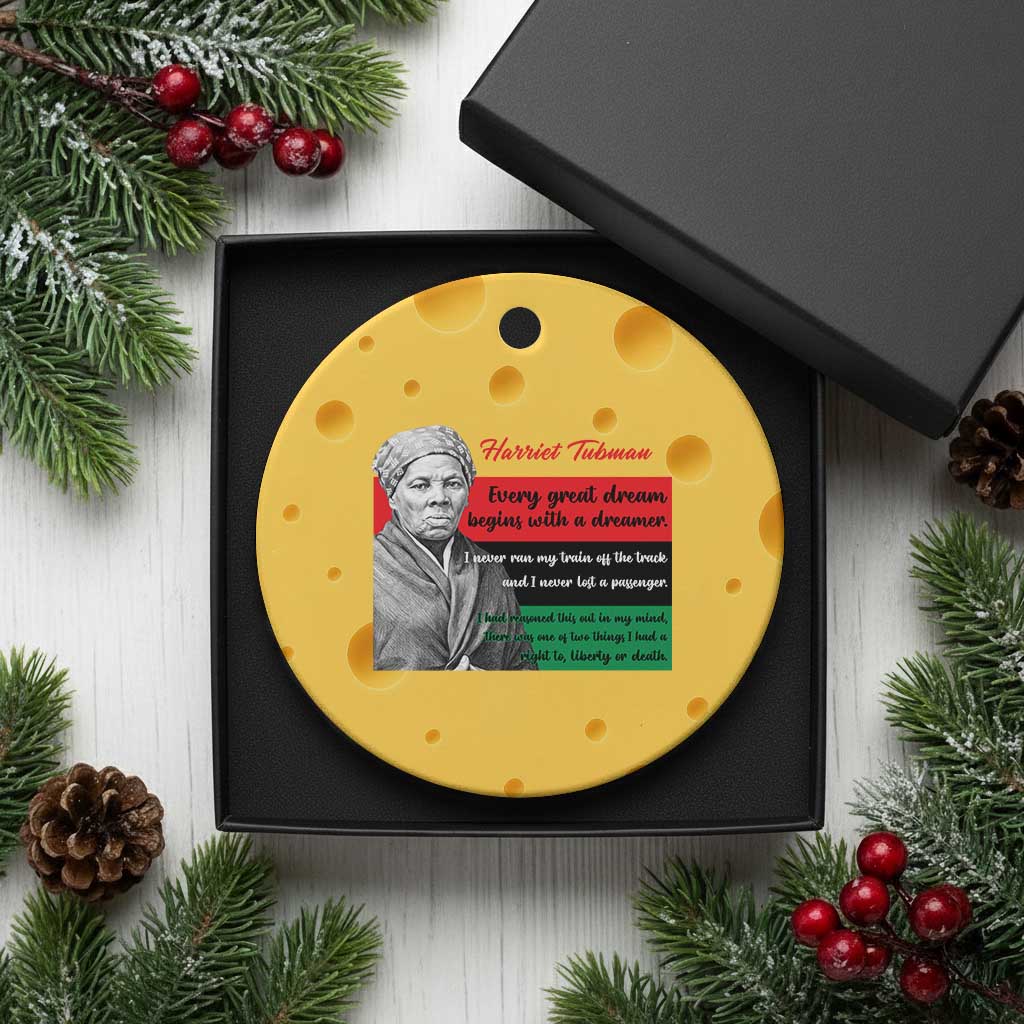 Harriet Tubman Quote Ceramic Ornament Pan African Flag Black History TS12 1pc Yellow Cheese Print Your Wear