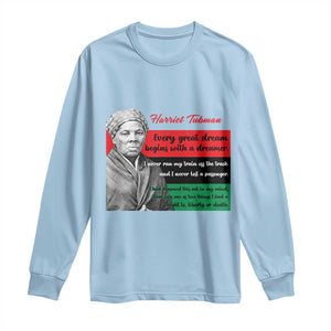 Harriet Tubman Quote Long Sleeve Shirt Pan African Flag Black History TS12 Light Blue Print Your Wear