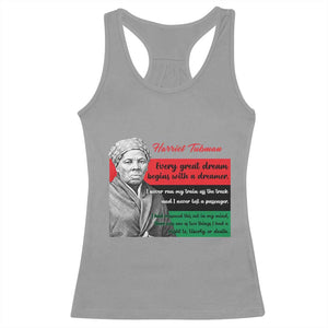 Harriet Tubman Quote Racerback Tank Top Pan African Flag Black History TS12 Sport Gray Print Your Wear