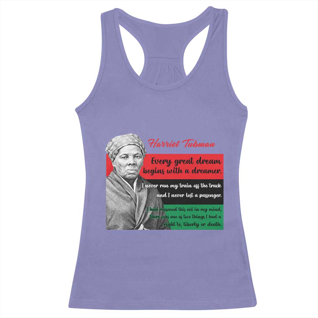 Harriet Tubman Quote Racerback Tank Top Pan African Flag Black History TS12 Violet Print Your Wear