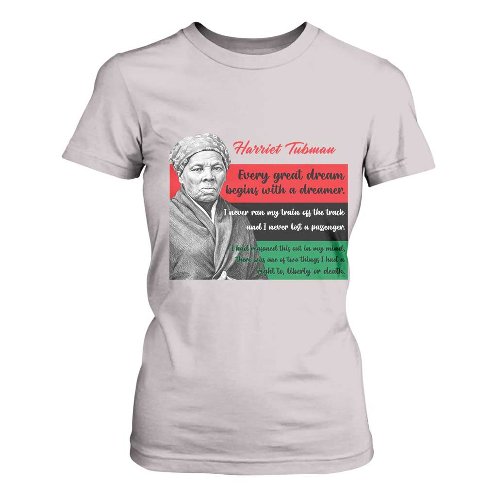Harriet Tubman Quote T Shirt For Women Pan African Flag Black History TS12 Ice Gray Print Your Wear