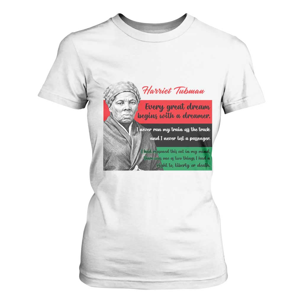 Harriet Tubman Quote T Shirt For Women Pan African Flag Black History TS12 White Print Your Wear