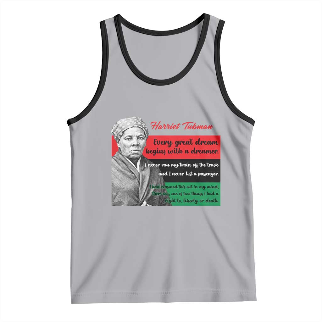 Harriet Tubman Quote Tank Top Pan African Flag Black History TS12 Athletic Heather Black Print Your Wear