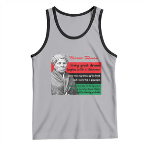 Harriet Tubman Quote Tank Top Pan African Flag Black History TS12 Athletic Heather Black Print Your Wear