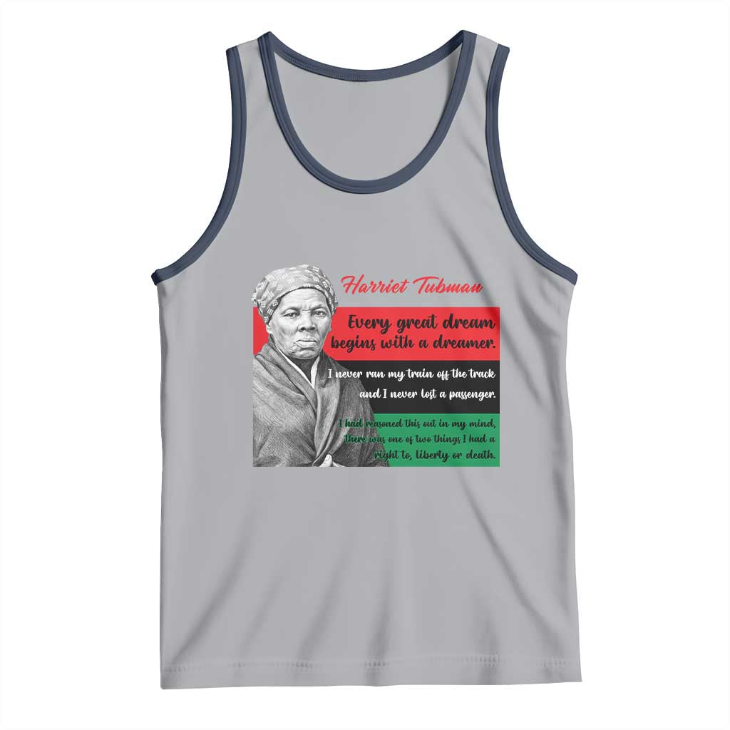 Harriet Tubman Quote Tank Top Pan African Flag Black History TS12 Athletic Heather Navy Print Your Wear