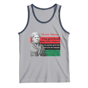 Harriet Tubman Quote Tank Top Pan African Flag Black History TS12 Athletic Heather Navy Print Your Wear