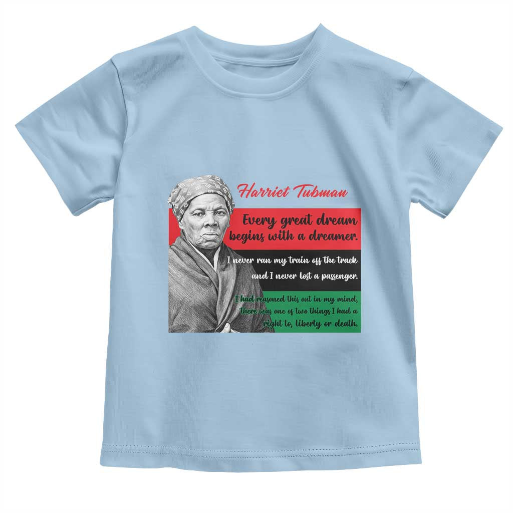 Harriet Tubman Quote Toddler T Shirt Pan African Flag Black History TS12 Light Blue Print Your Wear