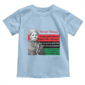 Harriet Tubman Quote Toddler T Shirt Pan African Flag Black History TS12 Light Blue Print Your Wear