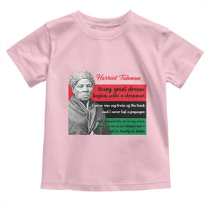 Harriet Tubman Quote Toddler T Shirt Pan African Flag Black History TS12 Light Pink Print Your Wear