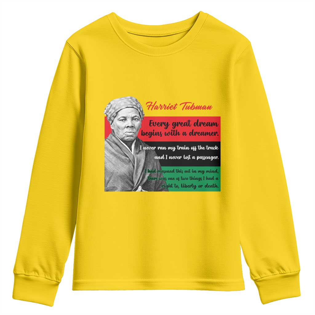 Harriet Tubman Quote Youth Sweatshirt Pan African Flag Black History TS12 Daisy Print Your Wear