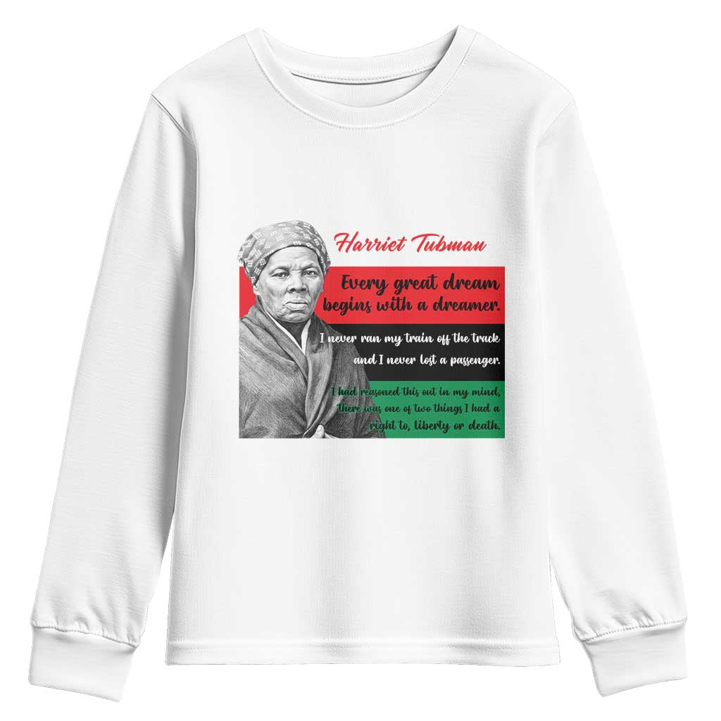 Harriet Tubman Quote Youth Sweatshirt Pan African Flag Black History TS12 White Print Your Wear