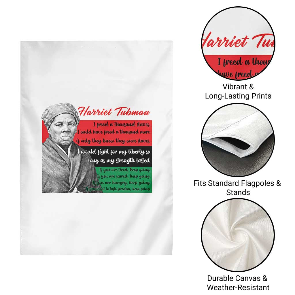 Harriet Tubman Legacy Garden Flag Pan African Flag Freedom Fighter Quote TS12 Print Your Wear
