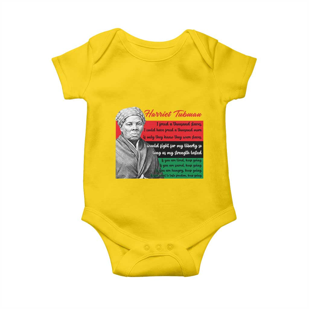 Harriet Tubman Legacy Baby Onesie Pan African Flag Freedom Fighter Quote TS12 Daisy Print Your Wear