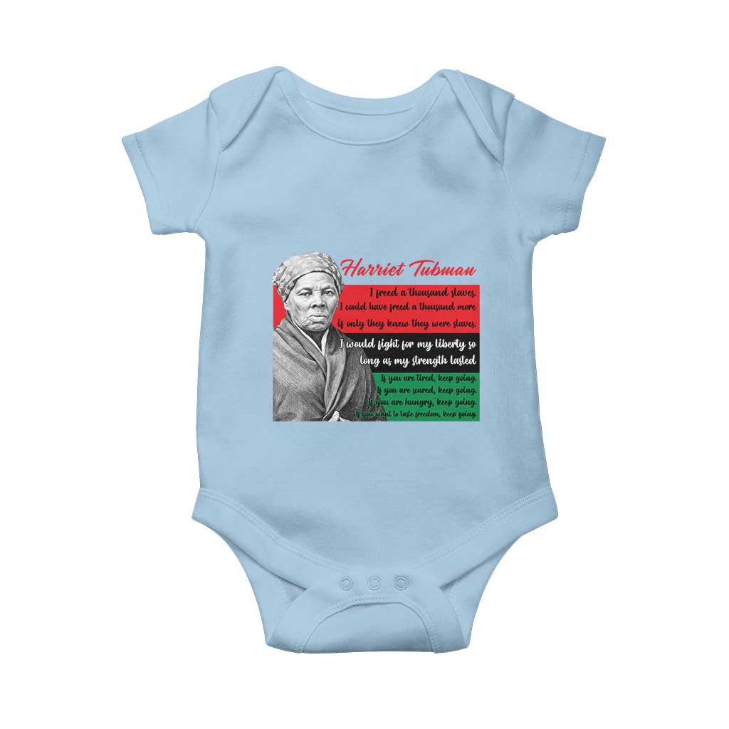 Harriet Tubman Legacy Baby Onesie Pan African Flag Freedom Fighter Quote TS12 Light Blue Print Your Wear