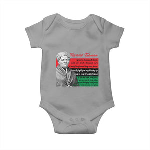 Harriet Tubman Legacy Baby Onesie Pan African Flag Freedom Fighter Quote TS12 Sport Gray Print Your Wear