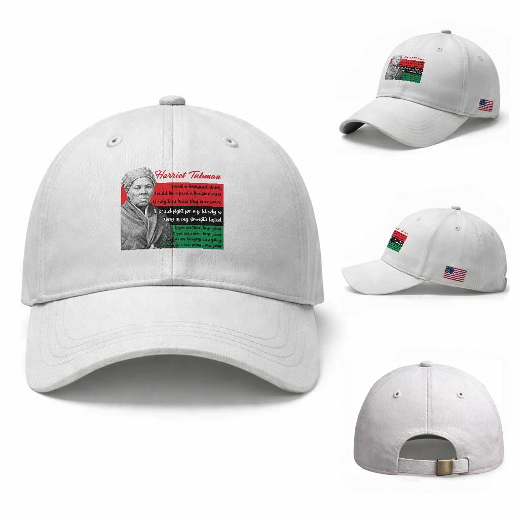 Harriet Tubman Legacy Baseball Cap Pan African Flag Freedom Fighter Quote TS12 Baseball Cap Universal Fit White Print Your Wear