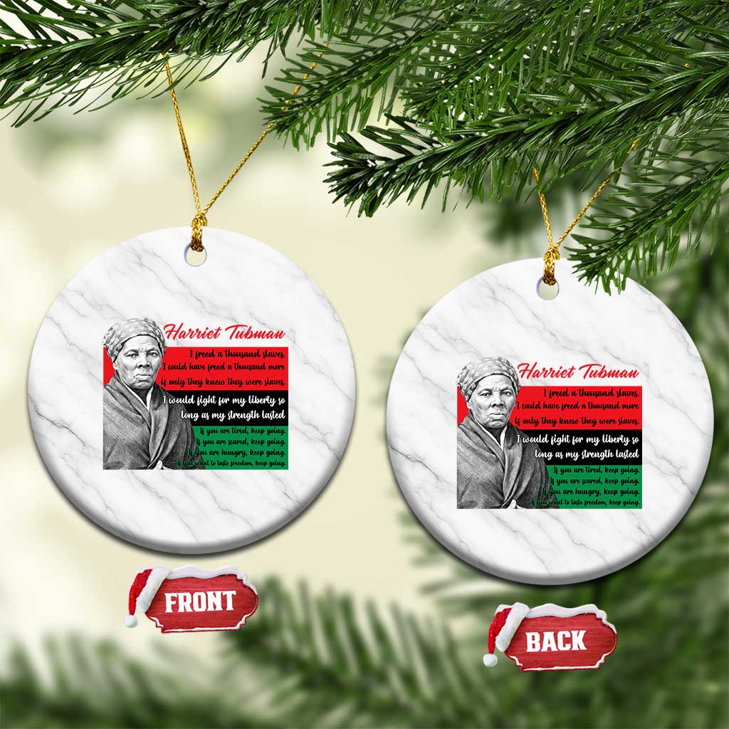 Harriet Tubman Legacy Ceramic Ornament Pan African Flag Freedom Fighter Quote TS12 1pc White Marble Print Your Wear