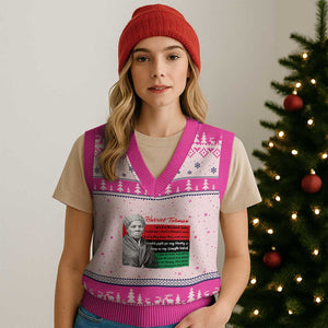 Harriet Tubman Legacy V-Neck Knit Sweater Vest Pan African Flag Freedom Fighter Quote TS12 Hot Pink Print Your Wear