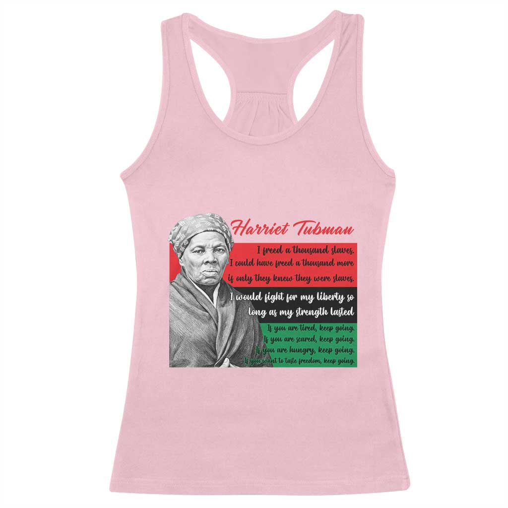 Harriet Tubman Legacy Racerback Tank Top Pan African Flag Freedom Fighter Quote TS12 Light Pink Print Your Wear