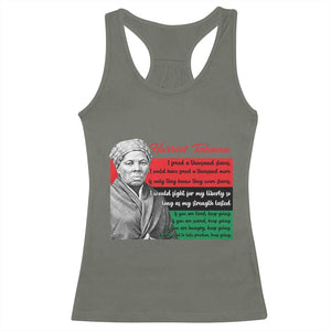 Harriet Tubman Legacy Racerback Tank Top Pan African Flag Freedom Fighter Quote TS12 Military Green Print Your Wear