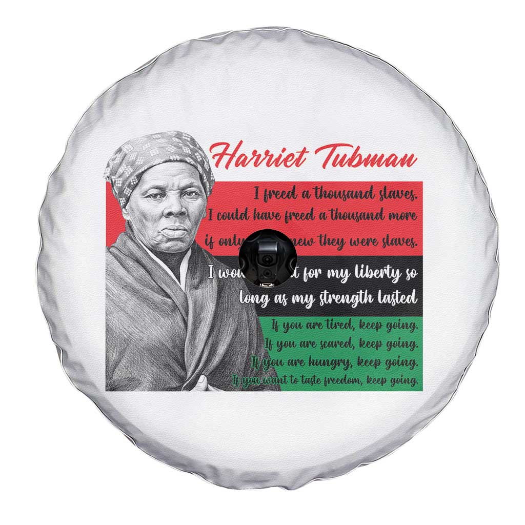 Harriet Tubman Legacy Spare Tire Cover Pan African Flag Freedom Fighter Quote TS12 Print Your Wear