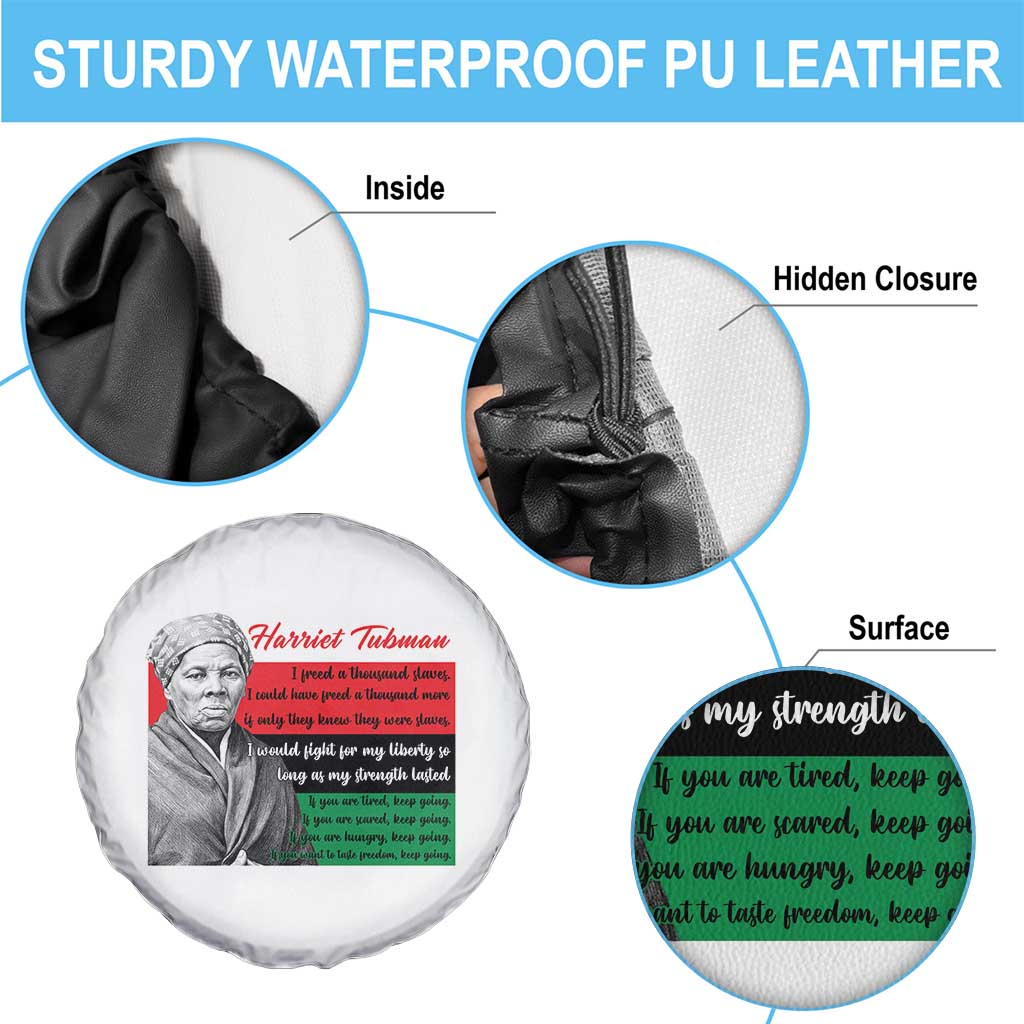 Harriet Tubman Legacy Spare Tire Cover Pan African Flag Freedom Fighter Quote TS12 Print Your Wear