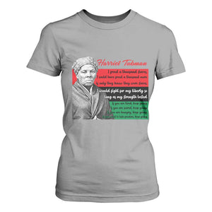 Harriet Tubman Legacy T Shirt For Women Pan African Flag Freedom Fighter Quote TS12 Sport Gray Print Your Wear