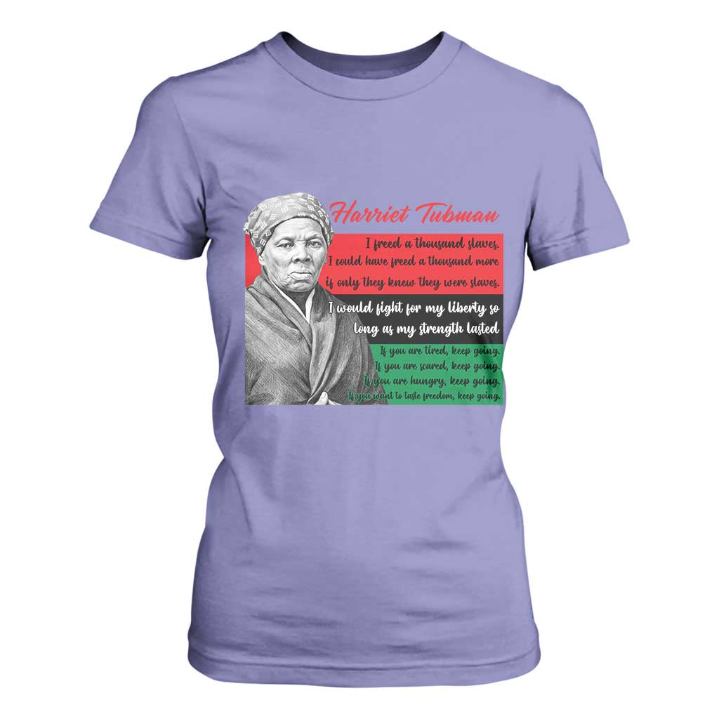 Harriet Tubman Legacy T Shirt For Women Pan African Flag Freedom Fighter Quote TS12 Violet Print Your Wear