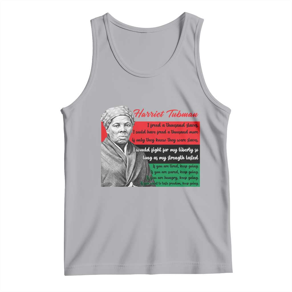 Harriet Tubman Legacy Tank Top Pan African Flag Freedom Fighter Quote TS12 Athletic Heather Print Your Wear