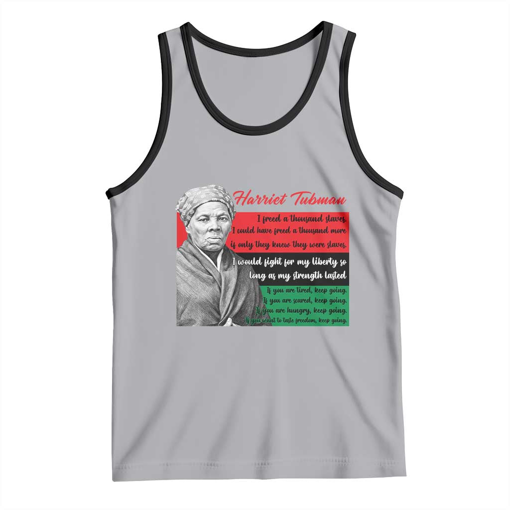 Harriet Tubman Legacy Tank Top Pan African Flag Freedom Fighter Quote TS12 Athletic Heather Black Print Your Wear